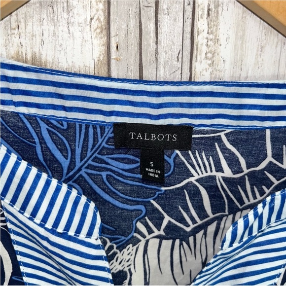 Talbots Blue Hibiscus Palms Tunic - Picture 6 of 6